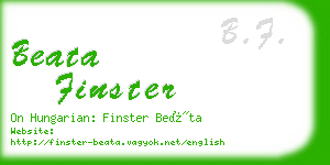 beata finster business card